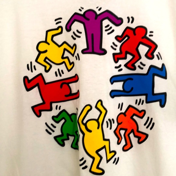 Keith Haring pop art white XL tee shirt - Picture 2 of 2